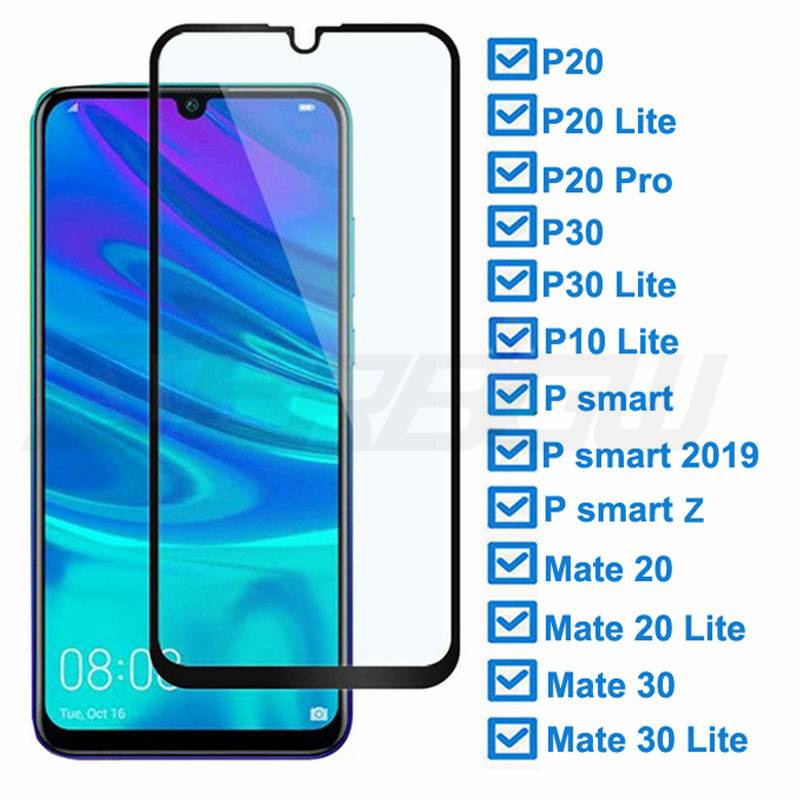 9D Tempered Glass For Huawei P30 Lite P20 Pro P smart Z 2019 Protective Glass For Huawei Mate 20 30 Lite Screen Protector Film