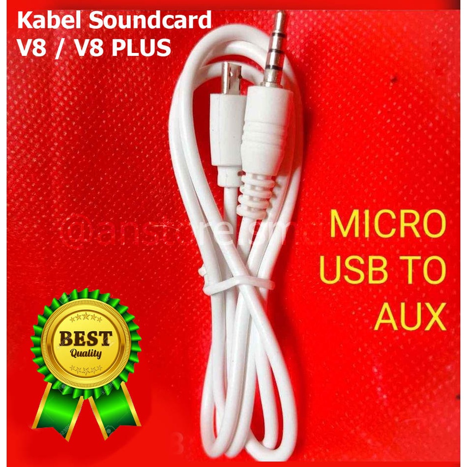 Kabel Micro USB to AUX 3.5mm Untuk Sound Card V8 V8s V8 Plus V9