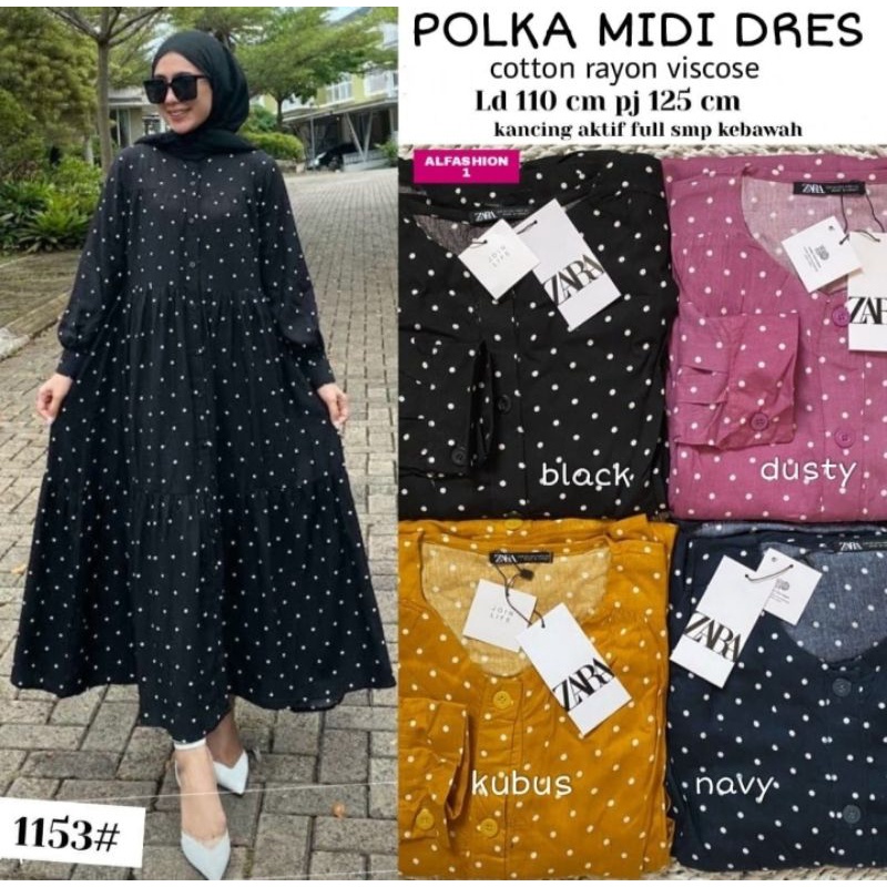 polka MIDI dress