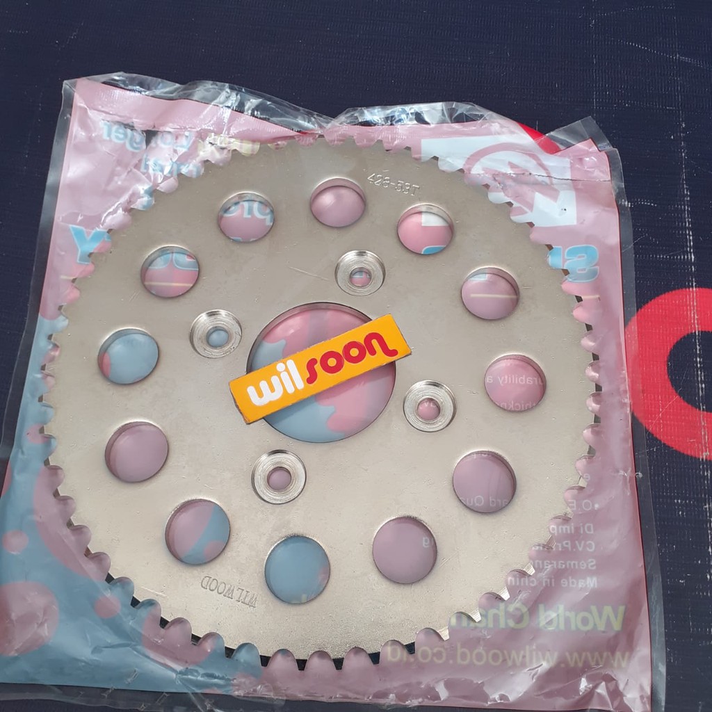 Gear Belakang / Sprocket  Honda Supra Fit New / Supra X 125 / Wave 125 Wilwood 53T 428 Chrome-1