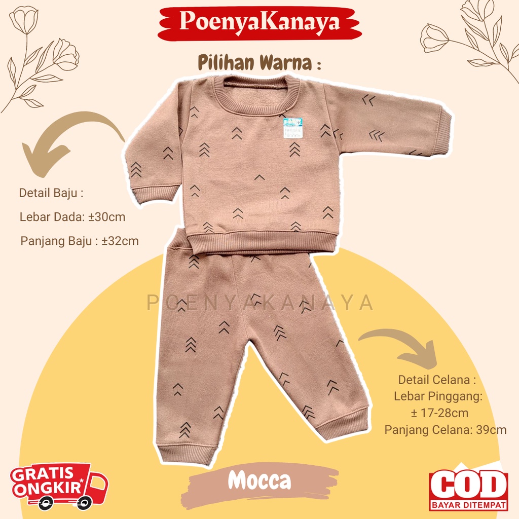 Setelan Sweater Jaket Bayi Anak Panjang ARROW HBc Size 6-18 Bulan SPY99