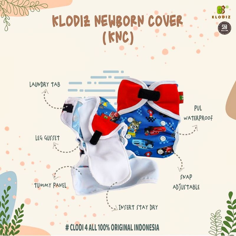 Clodi Bayi Newborn Klodiz Popok Kain Bayi 2 Insert Lebih SLIM [ Bunda Altaf ]