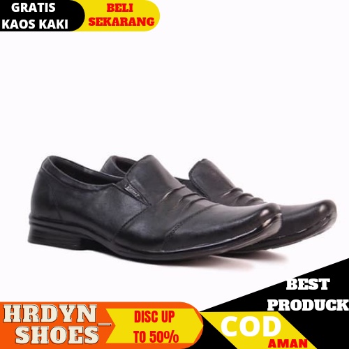 Sepatu Pantofel Pria Pantofel Hitam Pria Sepatu Pantopel Fantofel Kulit Kerja Formal PDH Pria EIGHT 01