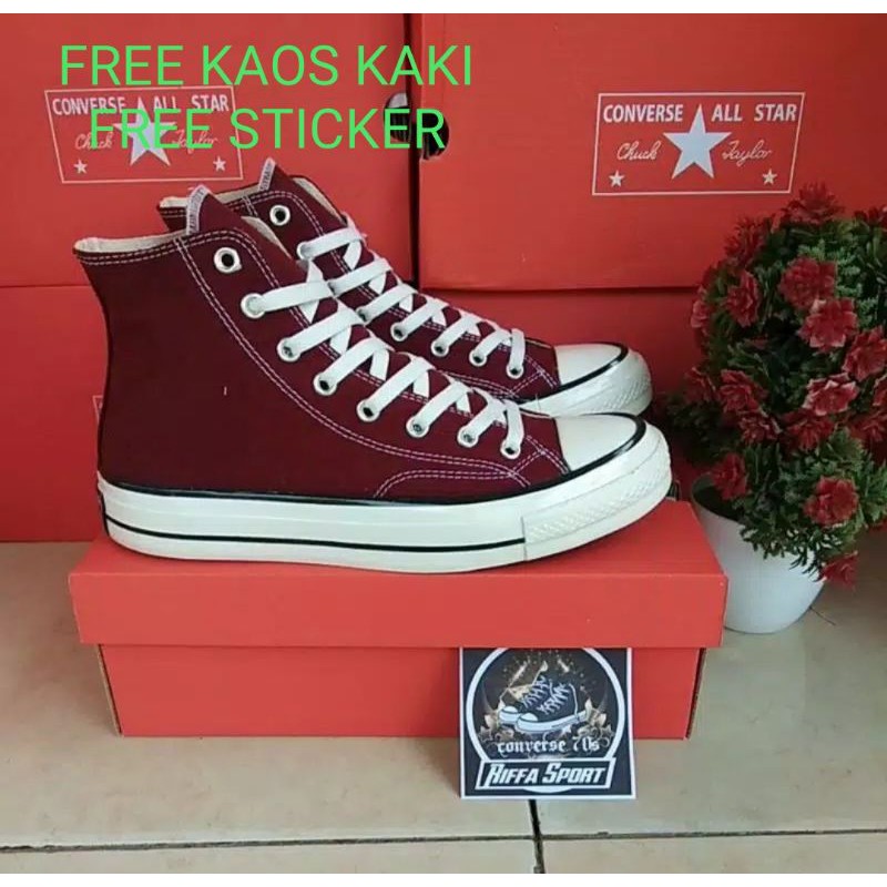 SEPATU CONV3RSE 70S MAROON PREMIUM BNIB MURAH