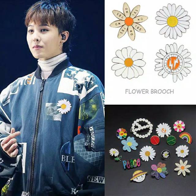 GDRAGON DAISY PIN BROS IMPORT ULZZANG KOREAN STYLE