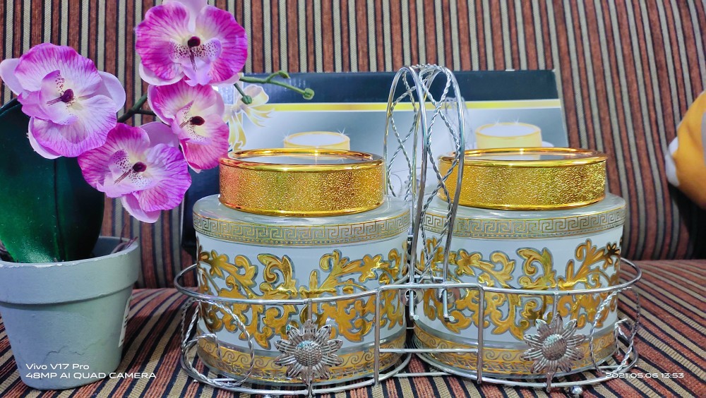 Toples Motif Set Isi 2 + Rak Stainless Bo-132