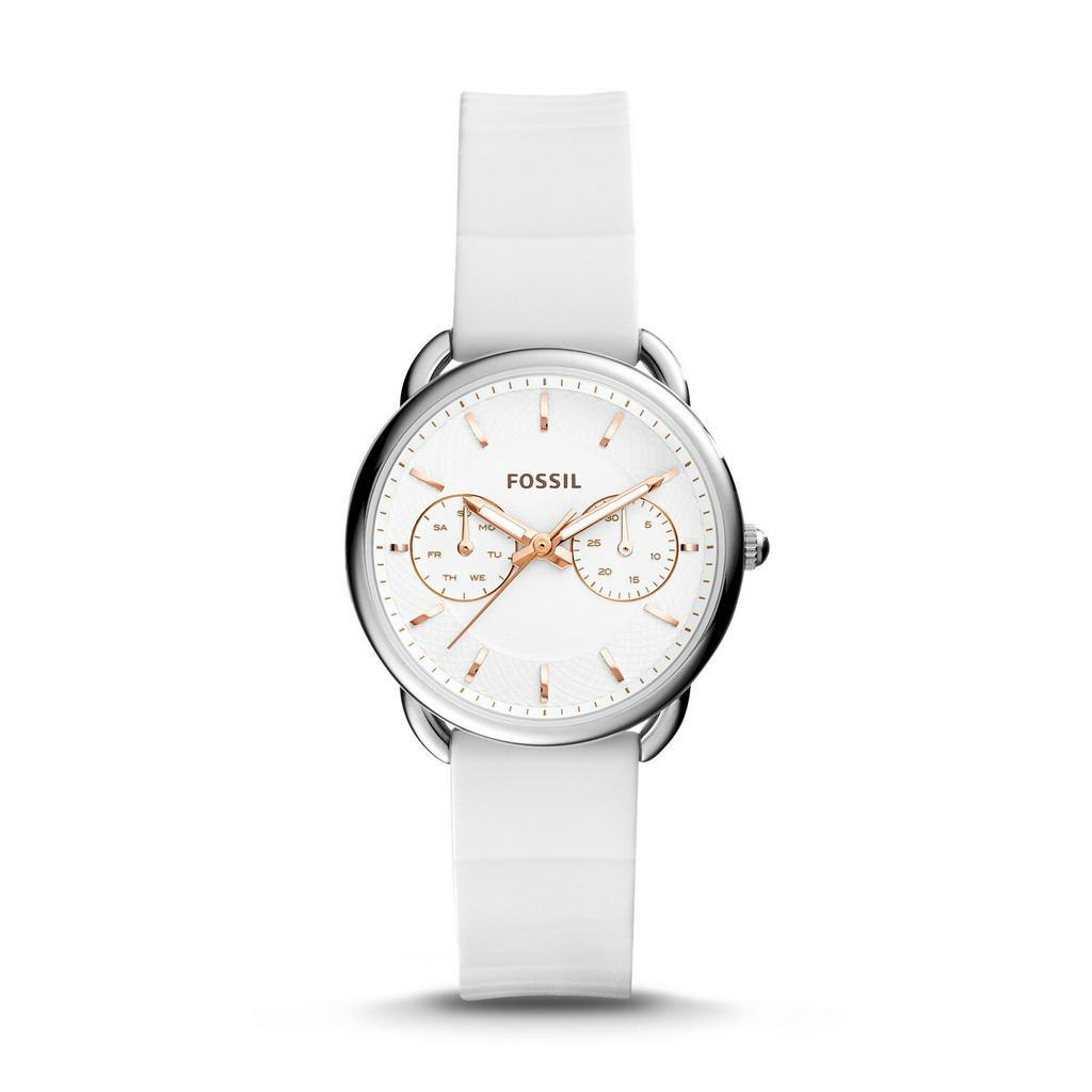 Fossil  Tailor Multifunction White Dial White Silicone Watch [ES4223]