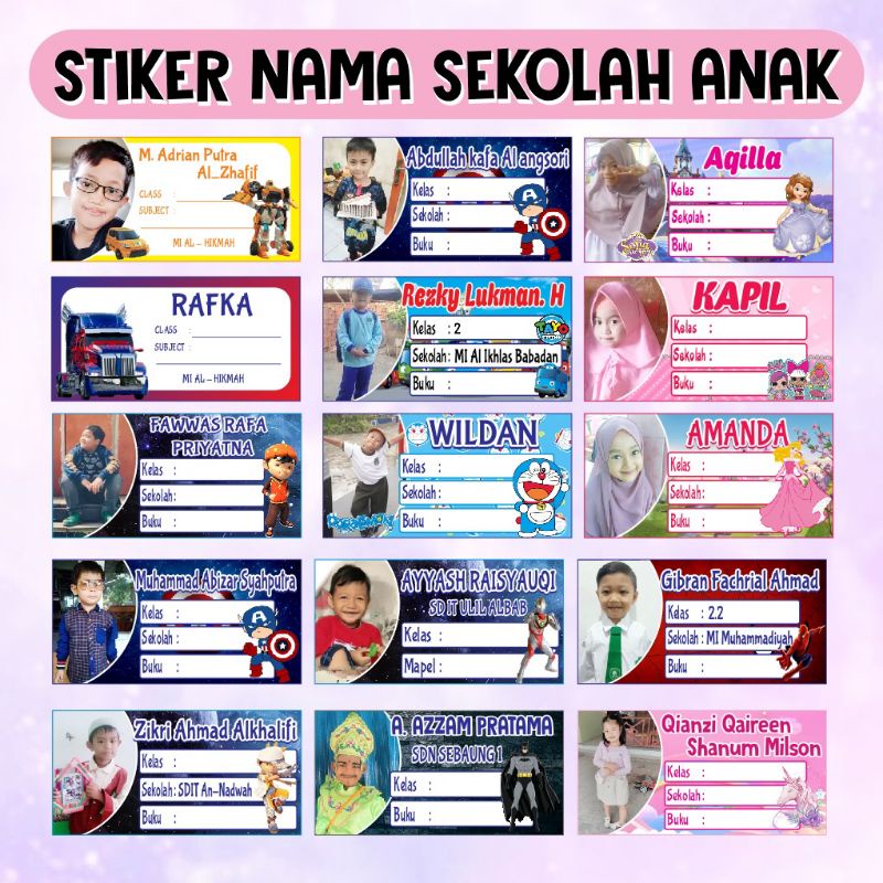 

Stiker Label Buku Sekolah Anak Isi 40pcs Ukuran 7x5cm