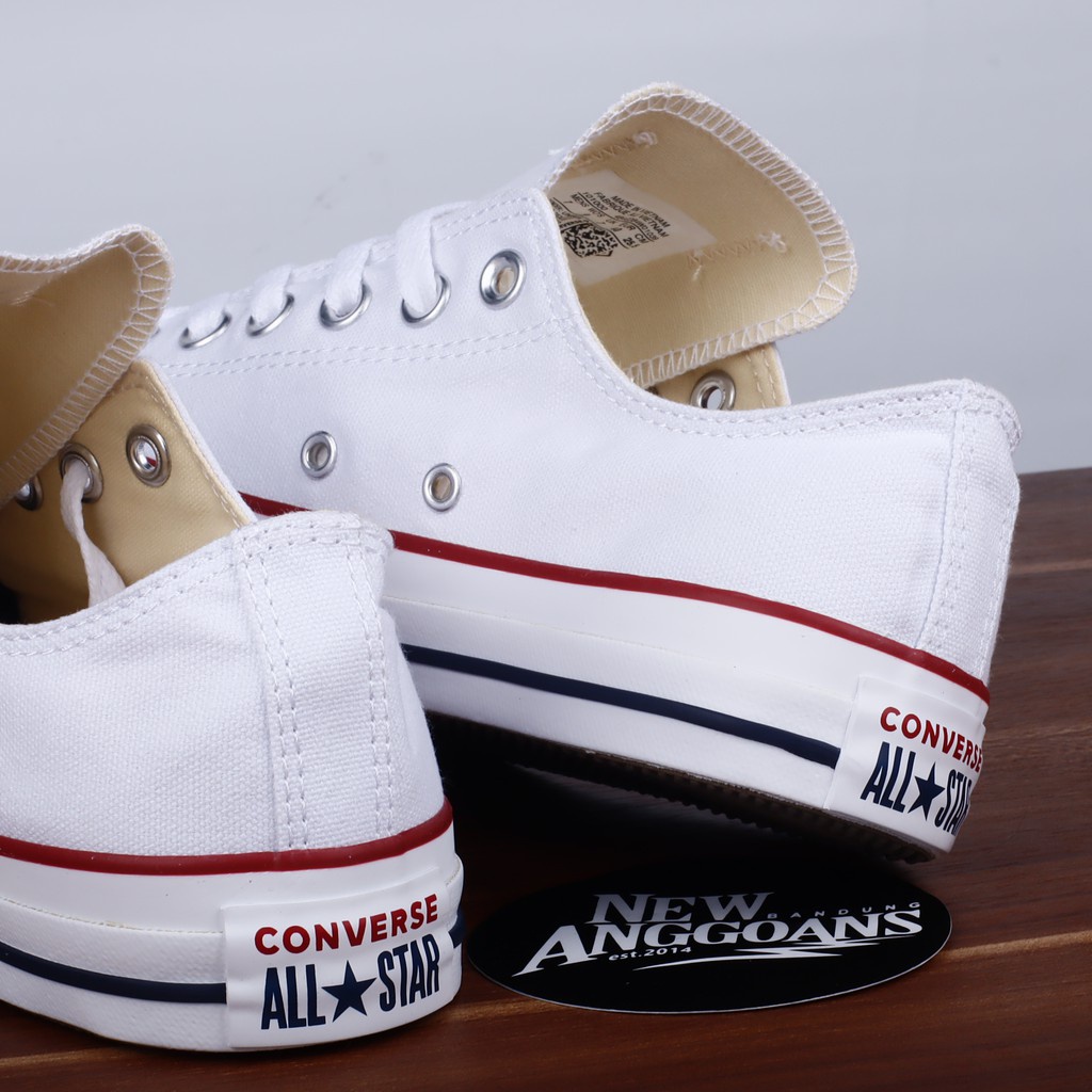 Sepatu Sneakers Pria Converse CT Chuck Taylor All Star Classic All Full Optical White Putih Polos Ox Low Pendek