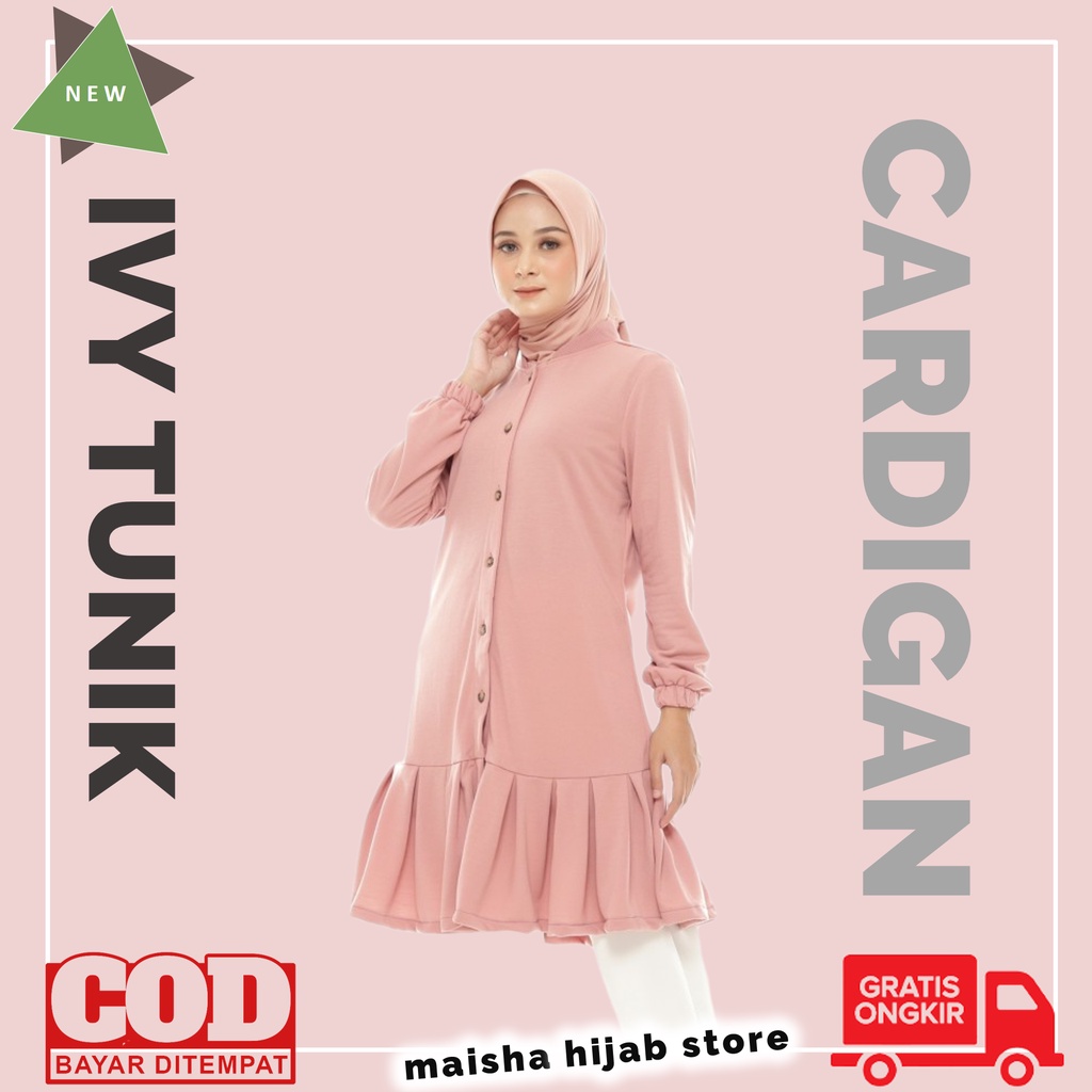 Baju Atasan Tunik Wanita Muslim Muslimah Import Polos Lengan Panjang Wanita Remaja Cewek Cewe Fashio