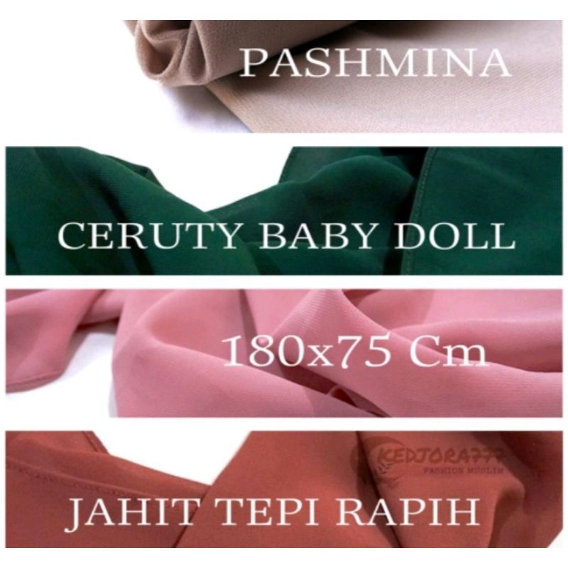 Pashmina Ceruty Babydoll | Pashmina Instan | Jilbab Pashmina | Kerudung Pashmina Ceruty Babydoll