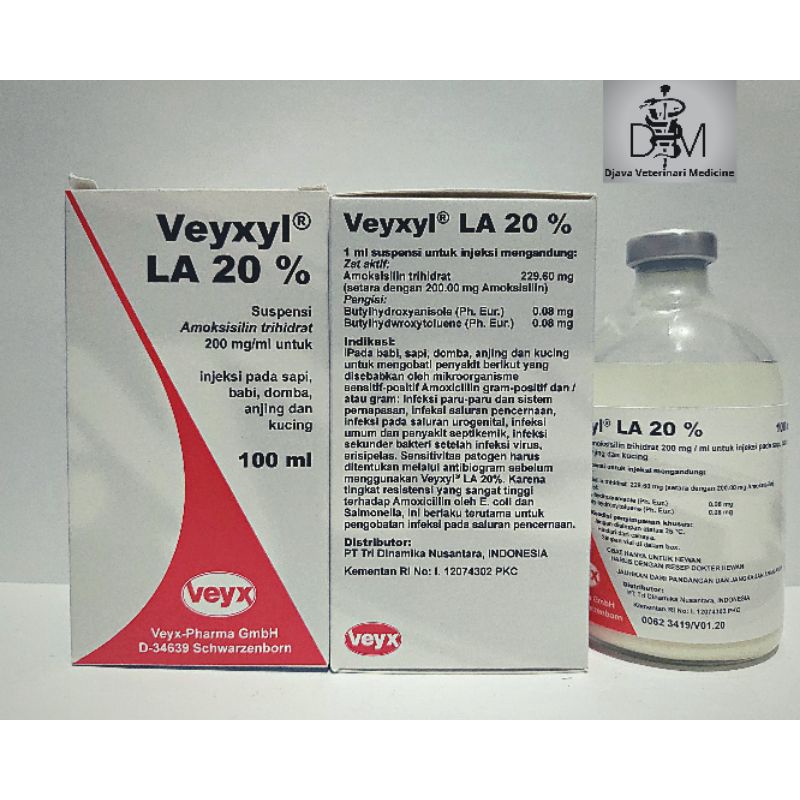 Veyxyl LA 20% Amoxillin Long Acting Obat Ampuh Untuk Infeksi Pencernaan, Pernafasan, dan Saluran Ute