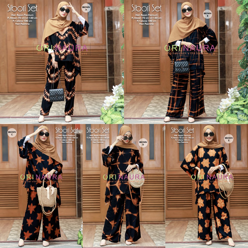 Sibori Set - Setelan Wanita Dewasa Kekinian Jumbo XXXL - One Set Katun Rayon Premium
