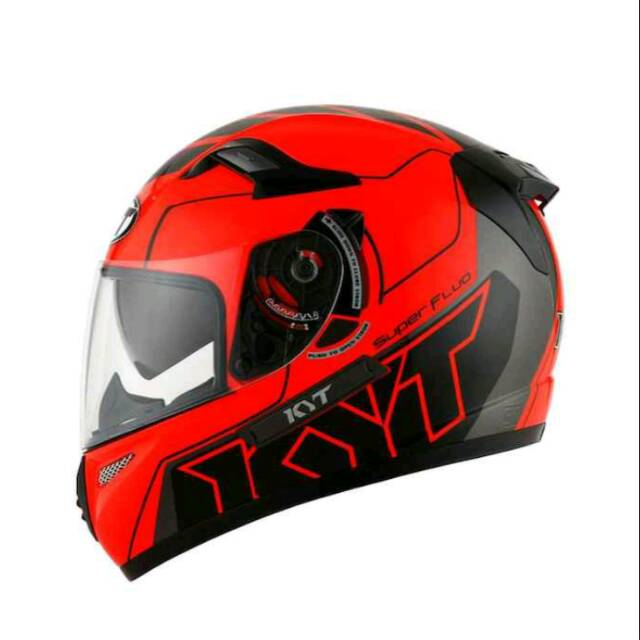 KYT-K2 Rider Super Fluo Edt #1Helm Full Face - Red Fluo Black