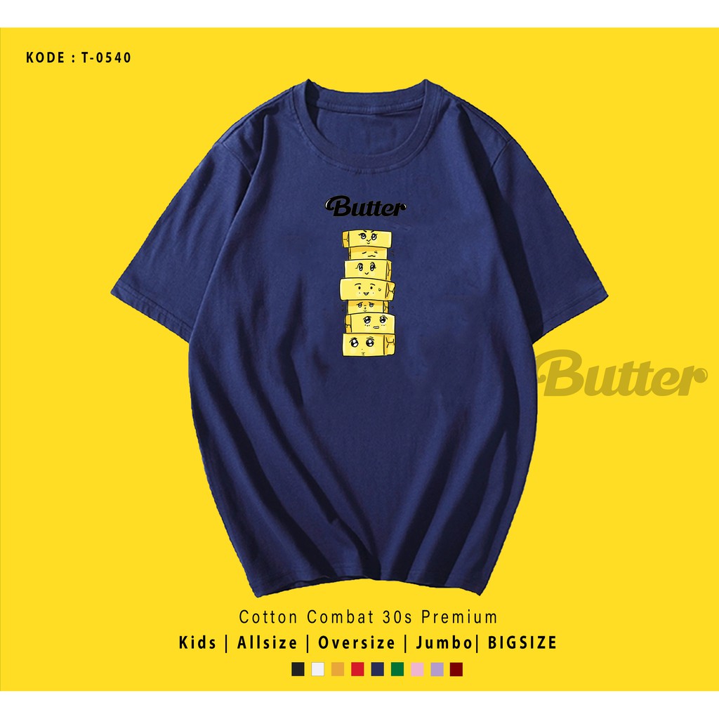 T0540  T-SHIRT / KAOS UNISEX / TUMBLR TEE / REAL PICTURE KPOP BTS BUTTER SUSUN SEVEN / IMPORT / ARMY