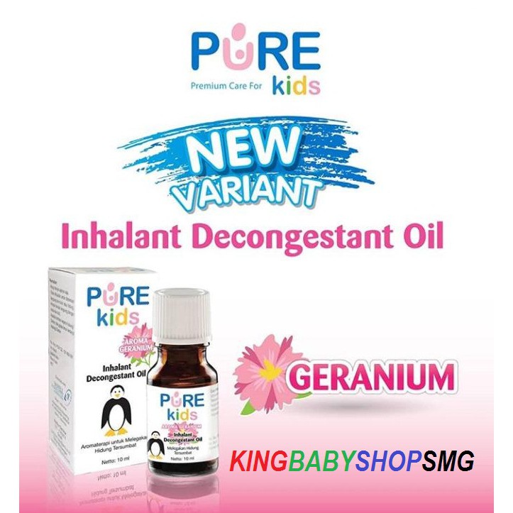 Pure Kids Inhalant Decongestant Oil 10ml Melegakan Hidung Tersumbat-Geranium