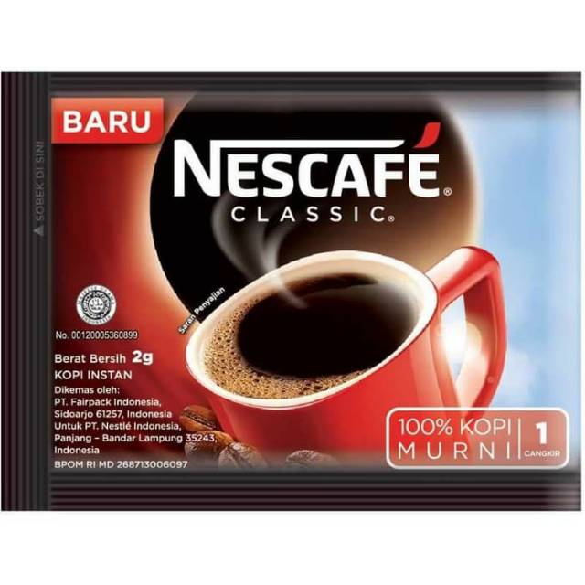 

Kopi NESCAFE Classic 60's 2 gram Enak Nikmat
