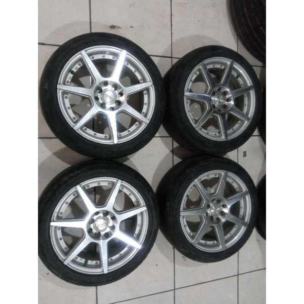 NE7 Hsr Ring 16 lebar 7 pcd 4x100 4x114 ET40 Silver