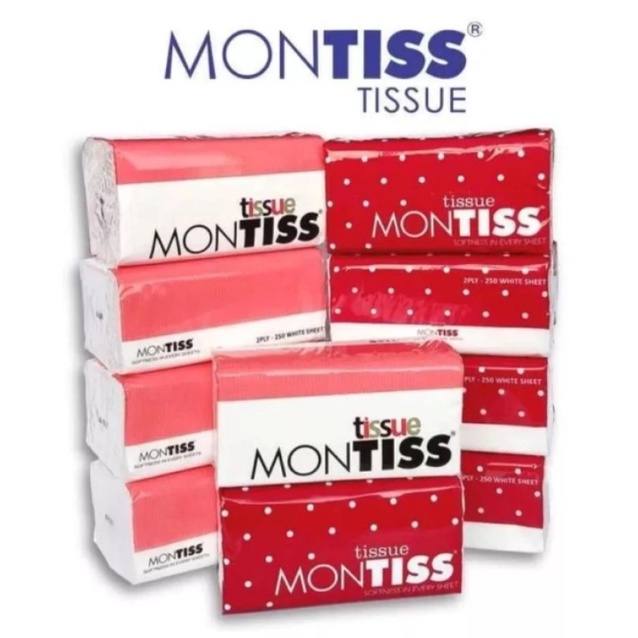Tissue MONTISS 250 sheets 2ply / Montis Tisu 250 lembar Refill Facial / Tissue Montis