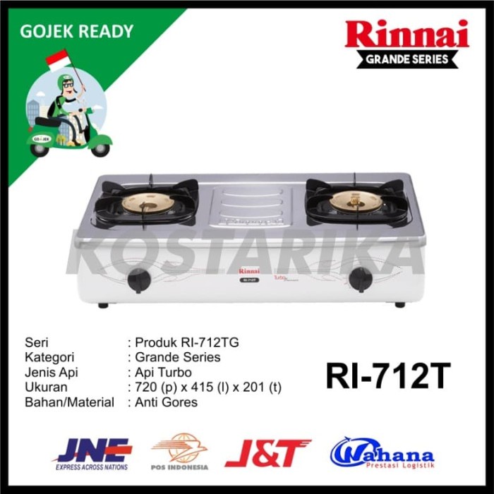 Kompor Gas Rinnai RI-712T - Kompor Gas 2 Tungku kompor gas Rinnai