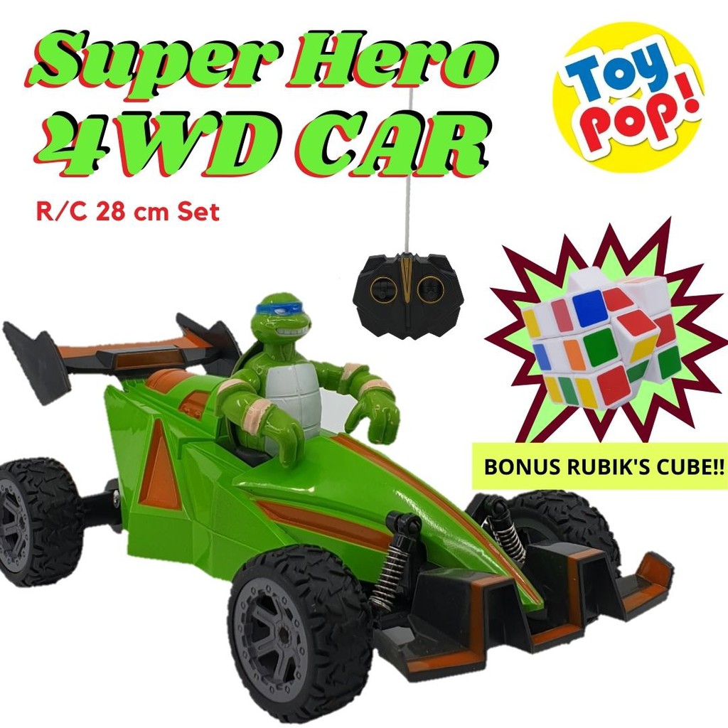 Mainan mobil  remote control 4WD Car Super Hero Avengers  Ninja Turtle 28 cm BONUS RUBIKS CUBE 3x3