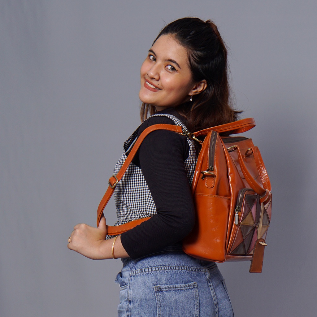 Lecari Melisa Backpack Leather Ransel Wanita Kulit Asli