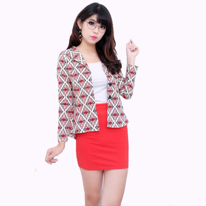 NEW Blazer  batik  Gaya Korea Tangan Panjang wanita 