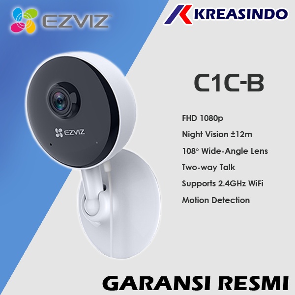 Ezviz C1C-B 1080P H 256 Wireless IP Camera Night Vision Garansi Resmi Indoneisa