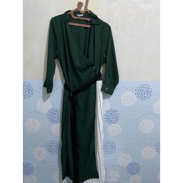 Consenso slit pleated dress LD 90cm pjg 117 hijab friendly
