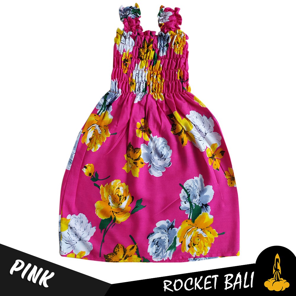 Model Dress Anak Kecil - Dress Kerut Anak - Mini Dress Anak Casual - Dress Kerut Tali Anak S M L XL