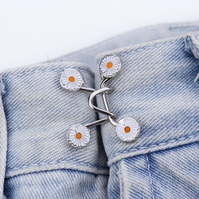 Detachable waist collection artifact button adjustment, nail-free button daisy (with pins)