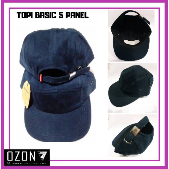TOPI DISTRO PRIA/TOPI 5 PANEL/TOPI SNAPBACK BAHAN RAPEL NAVY