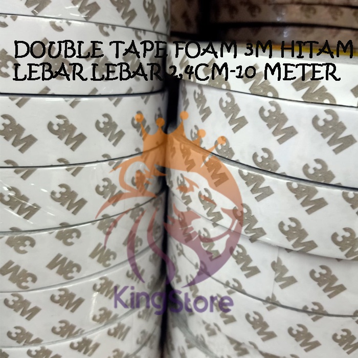 

DOUBLE TAPE FOAM 3M HITAM LEBAR LEBAR 2,4CM-10 METER