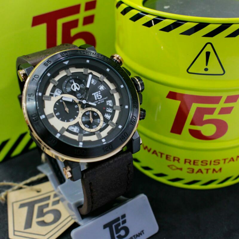 Jam tangan pria T5 H3742 chronograph ORIGINAL tahan air