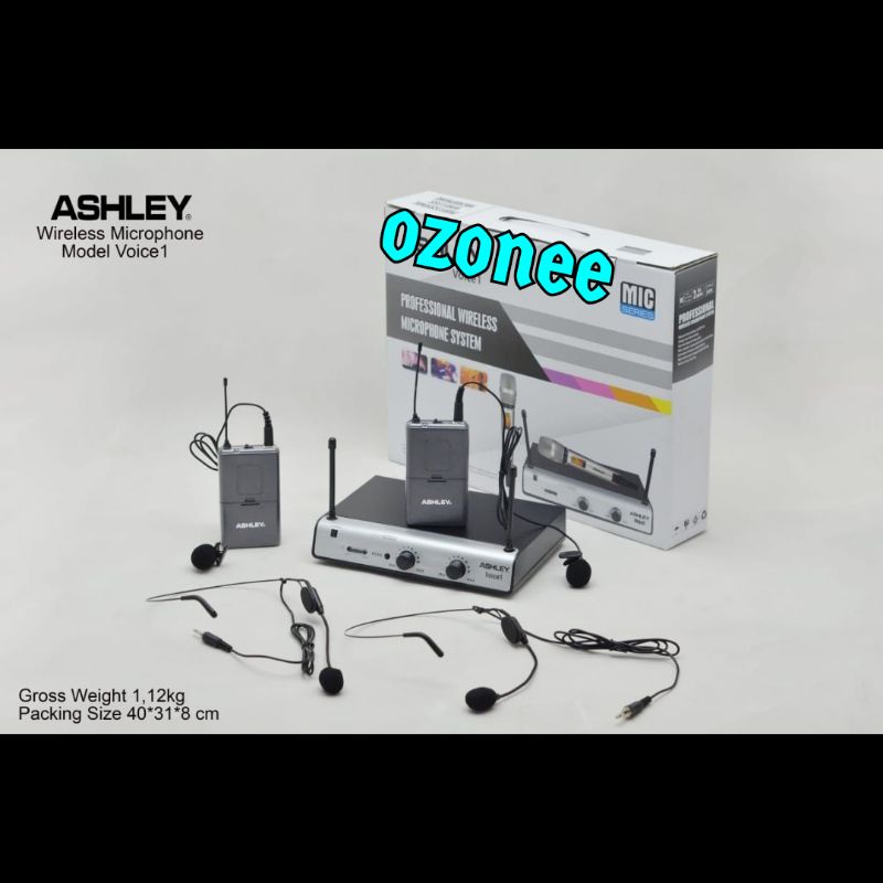 MIC WIRELESS ASHLEY VOICE 1 JJHH 2 MIC JEPIT 2 MIC HEADSET ORIGINAL