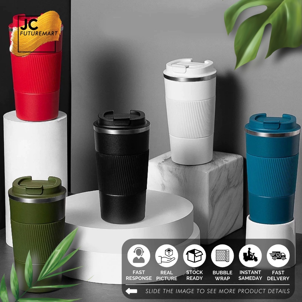 TUMBLER KOPI 380ML - RUBBER GRIP STAINLESS STEEL VACUUM MUGS