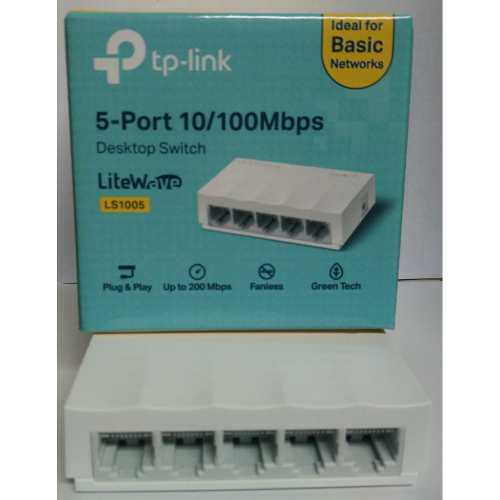 TPLINK LS1005  5-Port 10/100Mbps Desktop Switch Plastic Case TP-Link Fast Ethernet