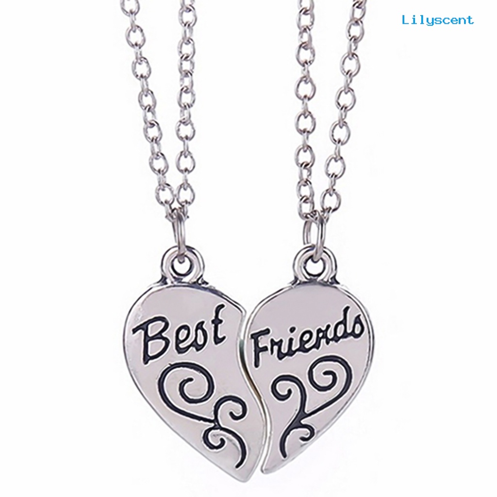 1 Pasang Kalung Wanita Model Ukir Tulisan Best Friends Untuk Pesta