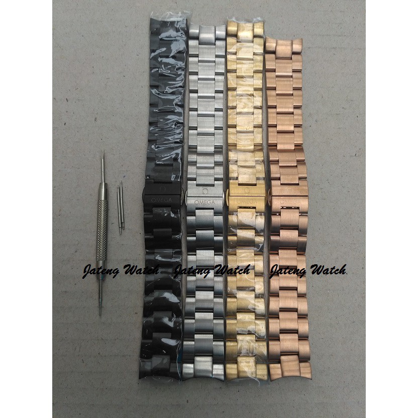 Tali atau Strap Rantai Stainless Untuk Jam Tangan Omega Diameter Tali 20mm 2.0 cm Plus Bonus