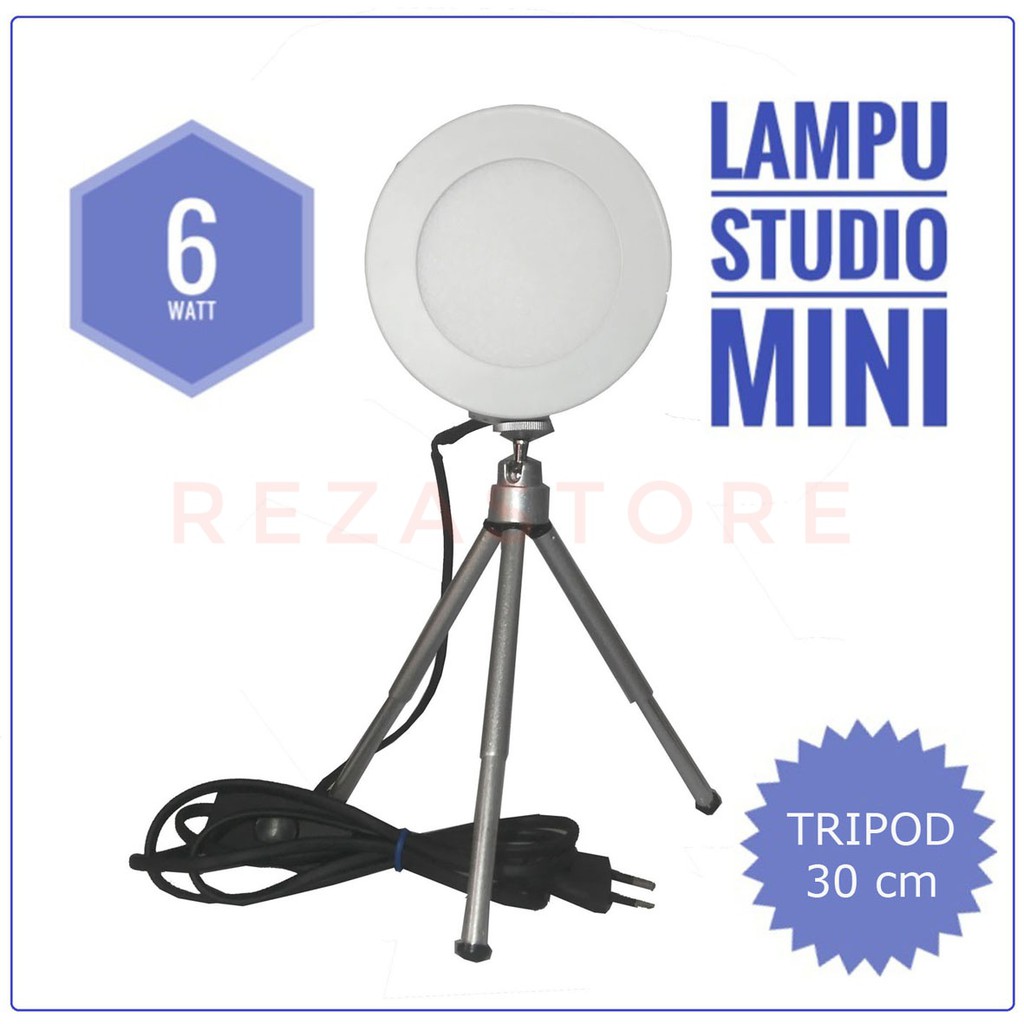 Lampu Foto Studio Mini 6 Watt Bulat Murah Tripod 30cm Lighting Foto Produk By Rezastore Shopee Indonesia