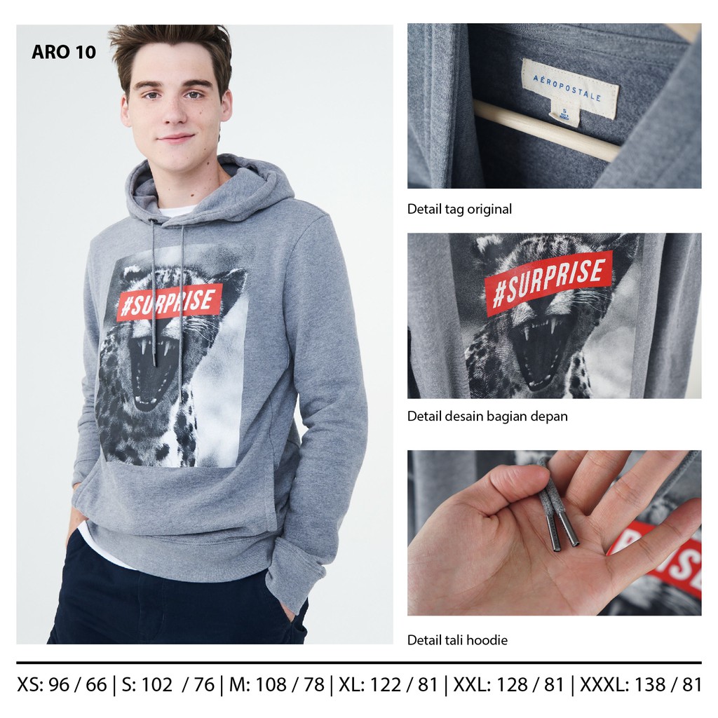 Cuci Gudang Aeroprostale Jaket Hoodie Korea Warna Abuabu Cheetah Pullover Unisex JacketHoodie