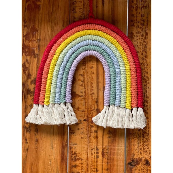 READY STOK) macrame hiasan dinding pelangi / macrame wall hanging (HD 149)