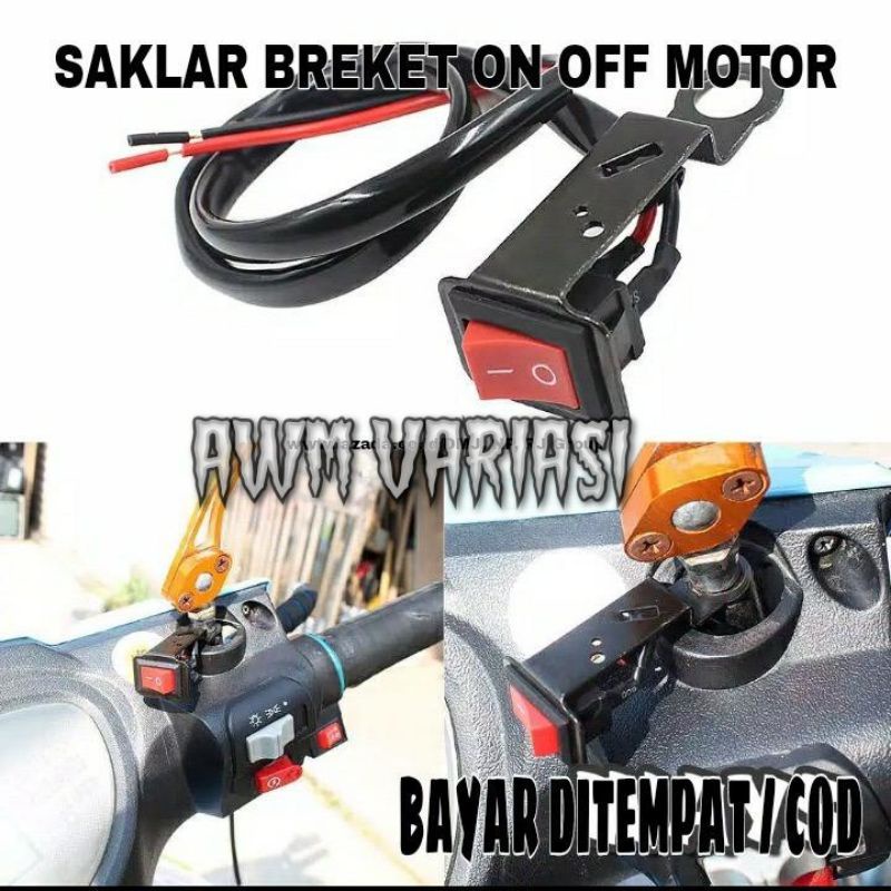 Saklar Brecket On Off Lampu Motor Universal Breket Besi