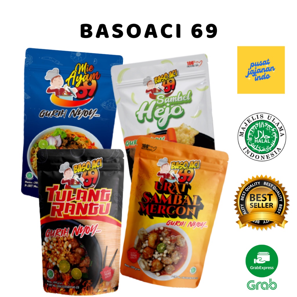 Boci Baso Aci 69 Garut Best Seller Varian Tulang Rangu Geprek Sambel Hejo Cuanki Mix Mie Ayam Instan