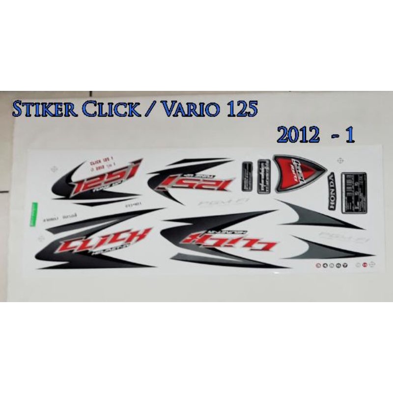 Stiker Click Vario 125 Tahun 2012