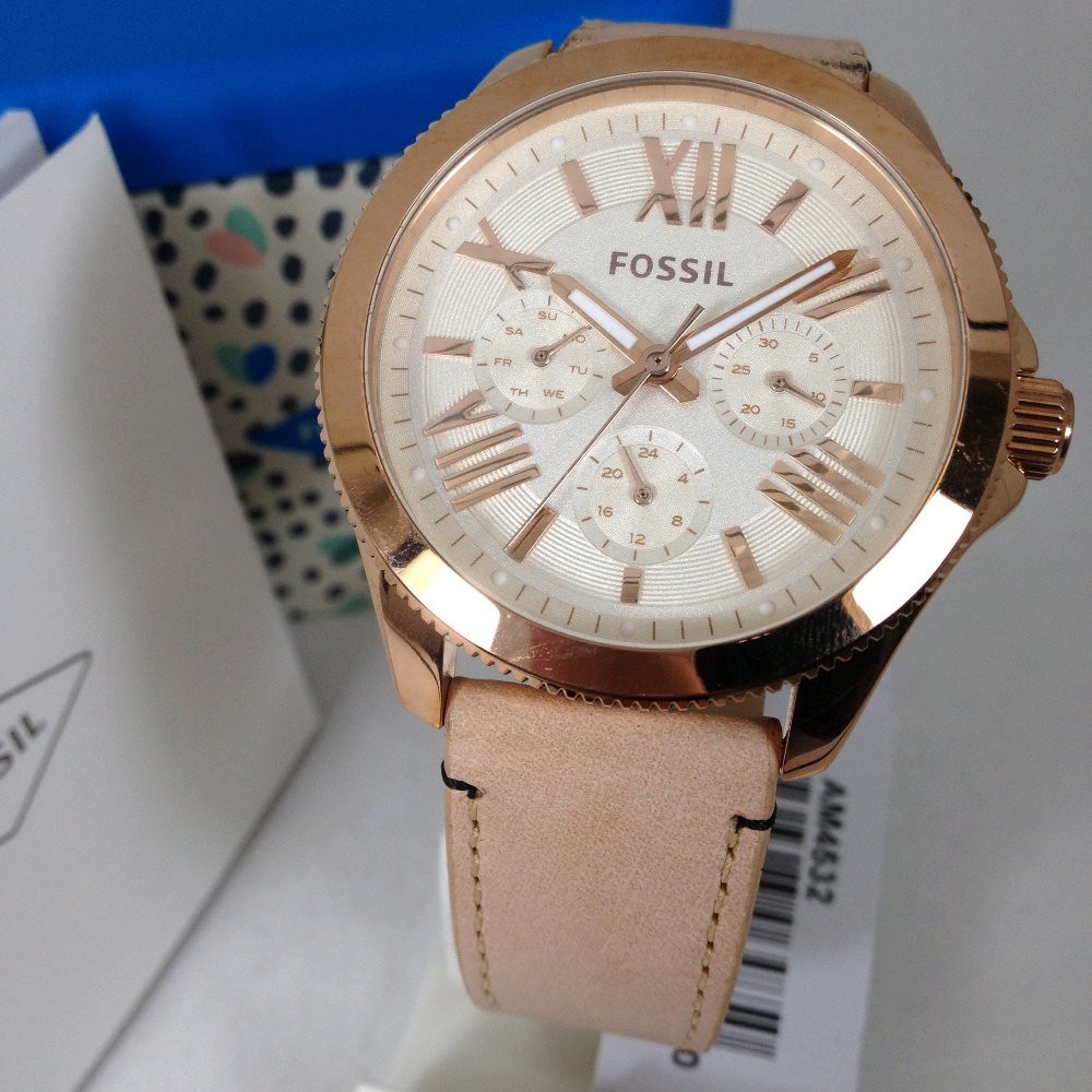 Jam Tangan Wanita F055il AM 4532 Sweet Brown Rosegold 40mm Original