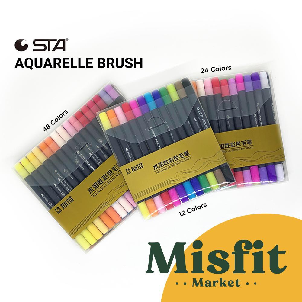 

STA Aquarelle Water Color Dual Tip Brush Pen non Joyko Cat Air Kuas Mewarnai Coloring Gambar Anak Sekolah Murah Lucu Lengkap