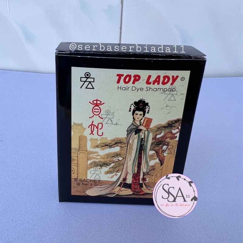 Top Lady Premium Hair Color Shampoo Hitam