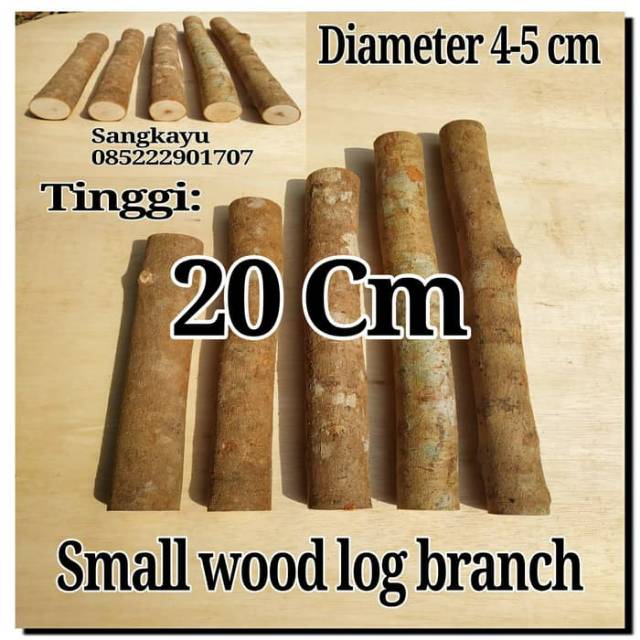 Small Wood Log Branch Diameter 4-5 Cm Tinggi 20 Cm Bahan Craft Diy