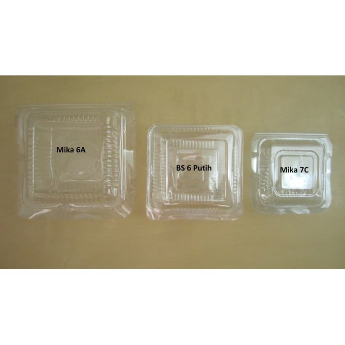 Mika Kue / Mika Plastik Kue Persegi BX 6A 8x8cm (100pcs)